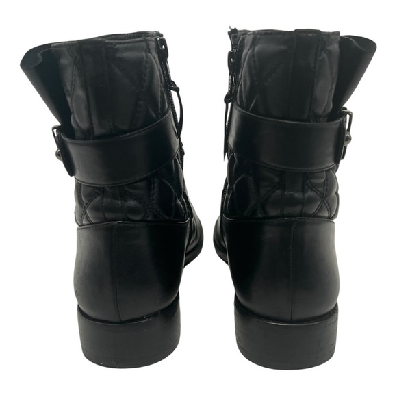 Stuart Weitzman Black Leather Quilted Biker Motorcycle Booties Women’s 8.5 - Picture 7 of 16